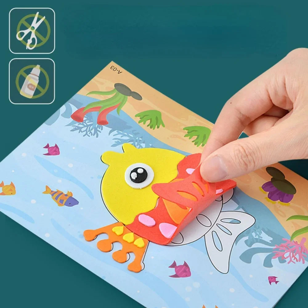 10-vellen 3d eva foam sticker set – creatieve knutselset voor kinderen