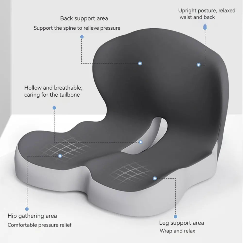 L-vormig Memory Foam Stoelkussen – Met Rugsteun voor Bureau en Auto