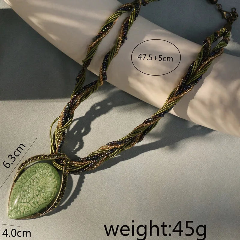 Bohemia etnische handgemaakte ketting – multilaags kralen choker