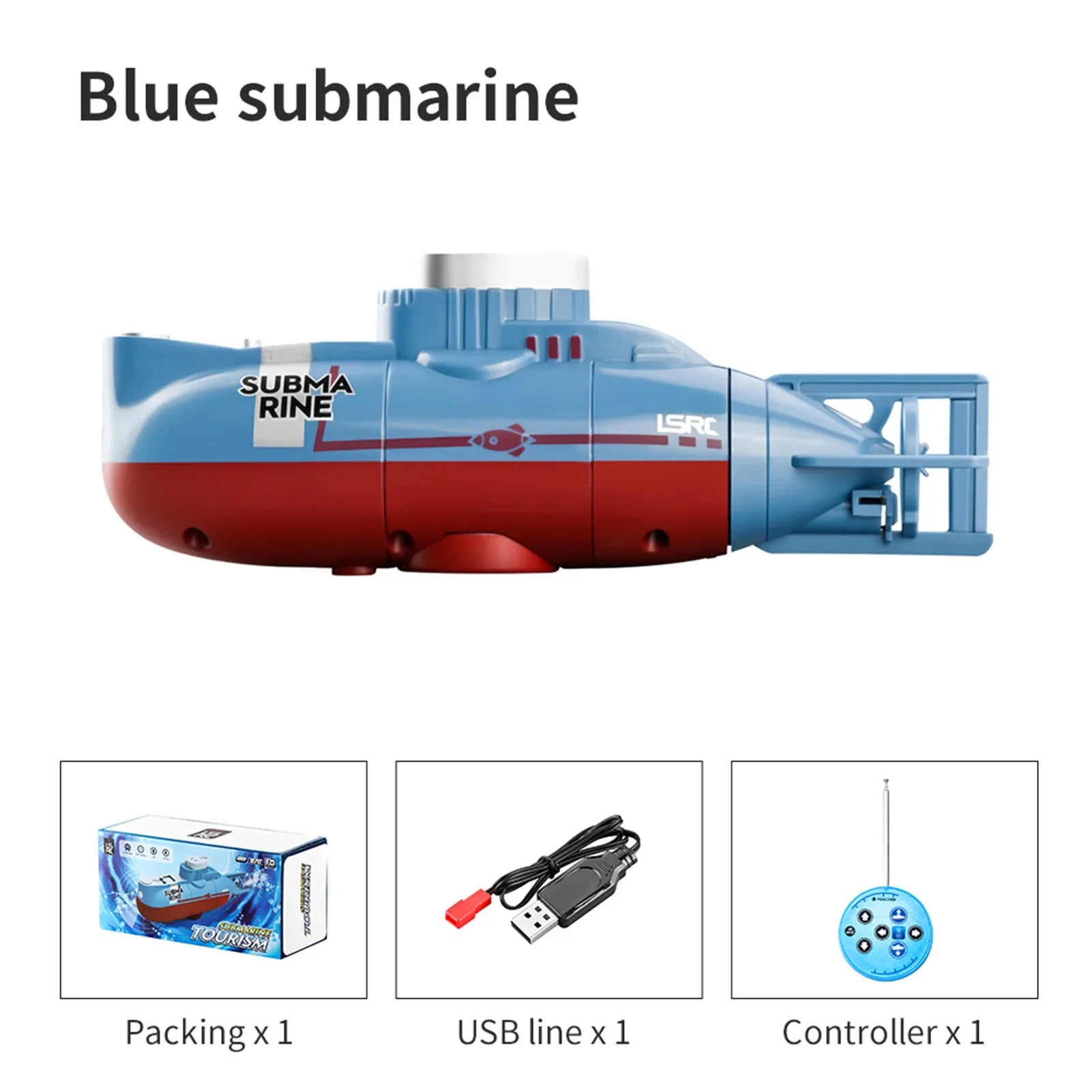 Lsrc 6ch mini rc duikboot – waterdicht model met led-verlichting