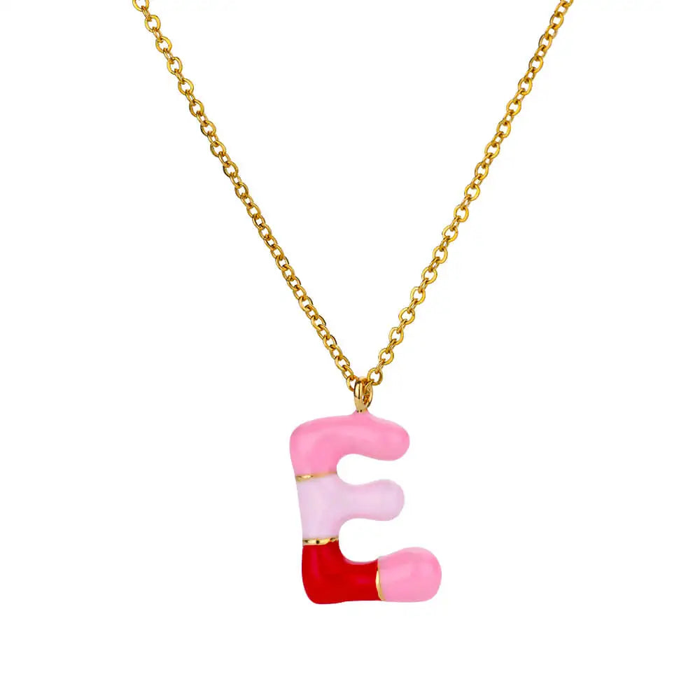 Gekleurde initiaal ketting – roestvrijstalen letter hanger