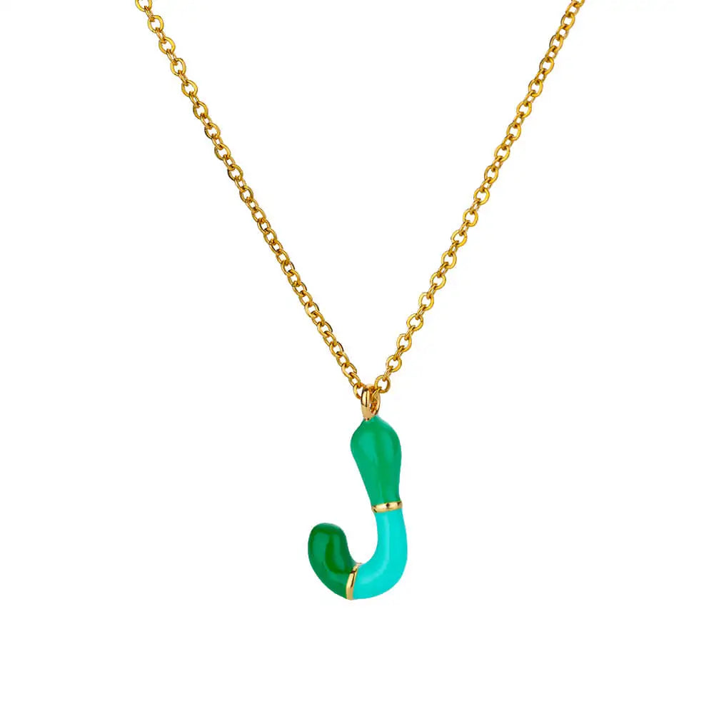 Gekleurde initiaal ketting – roestvrijstalen letter hanger