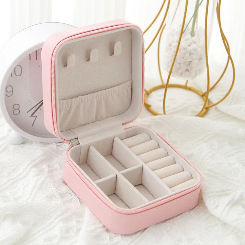 Sieradendoos voor dames – compacte reisopbergdoos van pu-leer