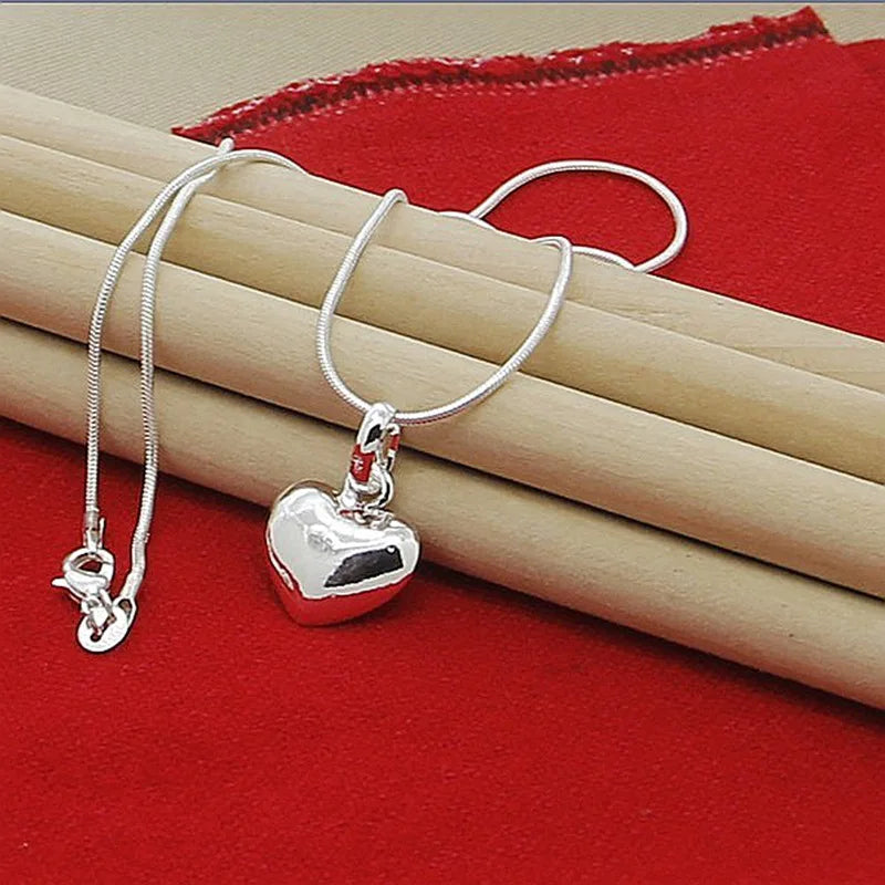 Sterling look hartketting – luxe modehalsketting met slangenketting