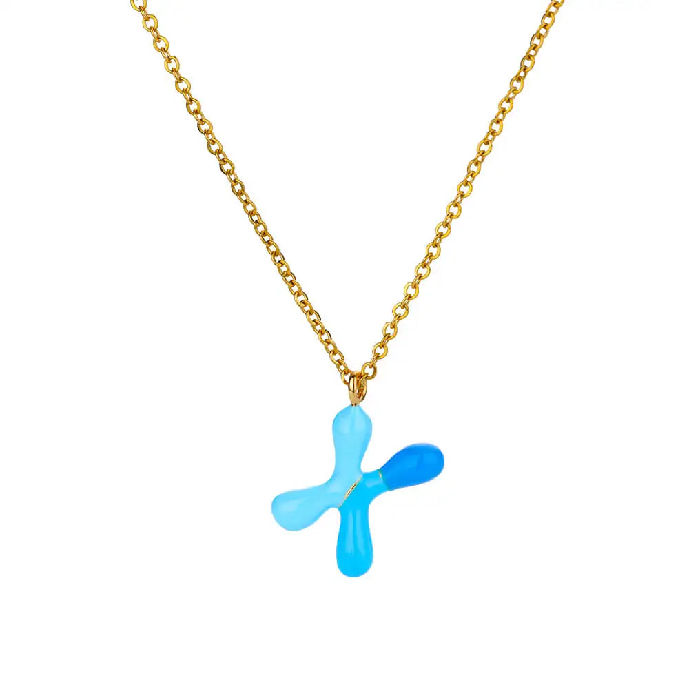 Gekleurde initiaal ketting – roestvrijstalen letter hanger