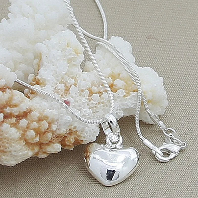 Sterling look hartketting – luxe modehalsketting met slangenketting