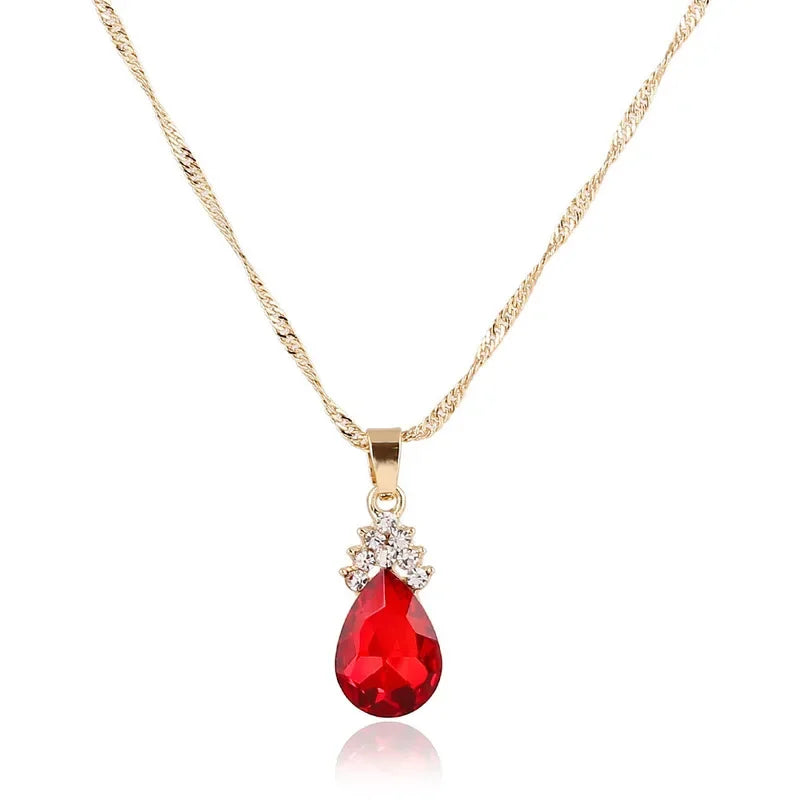 3-delige gouden sieraden set – sieraden met kristallen (zinklegering)