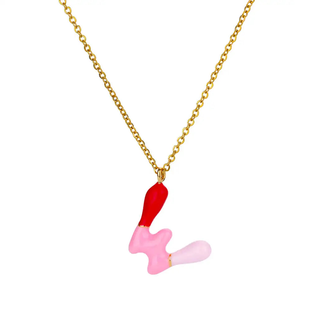 Gekleurde initiaal ketting – roestvrijstalen letter hanger