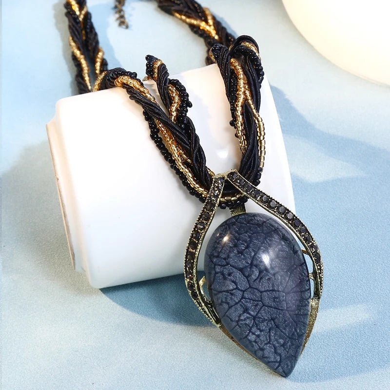 Bohemia etnische handgemaakte ketting – multilaags kralen choker