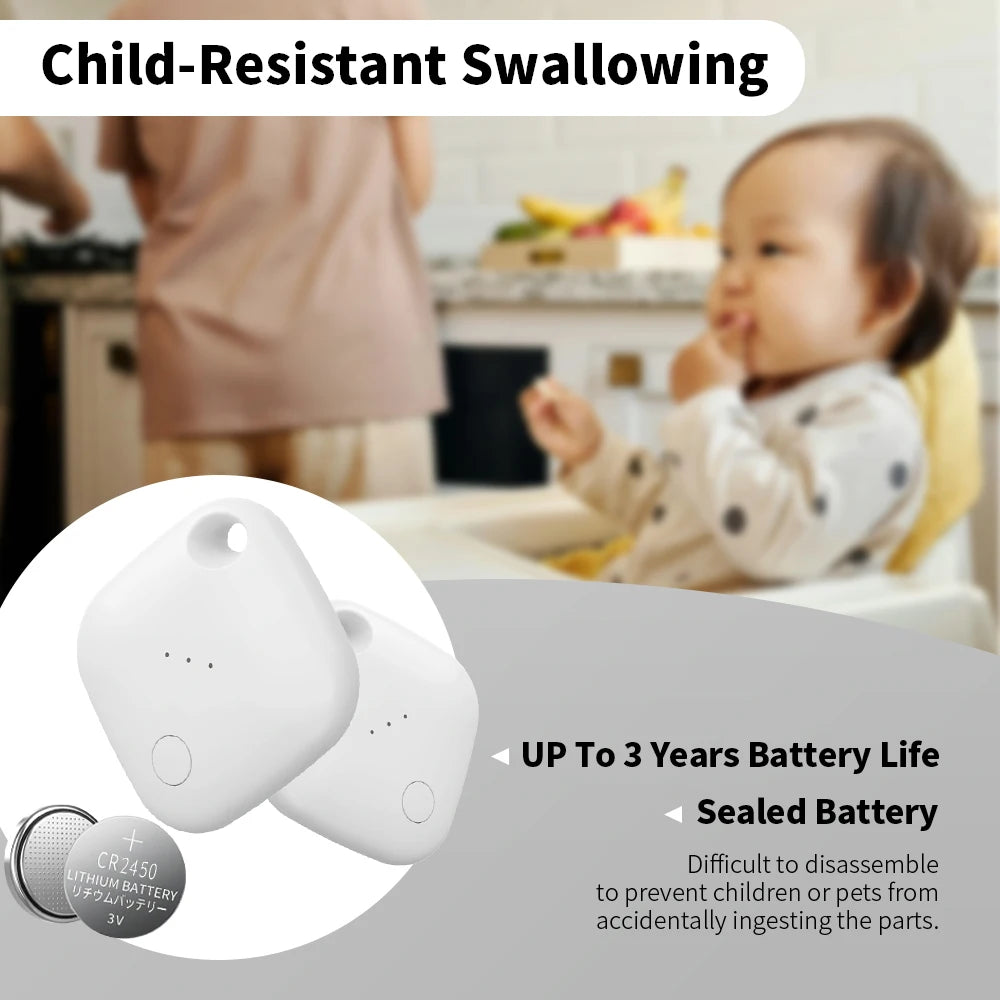 IP65 GPS Tracker – Waterdicht, Kindveilig en Compatibel met Xiaomi Smart Tag & Google Find Hub
