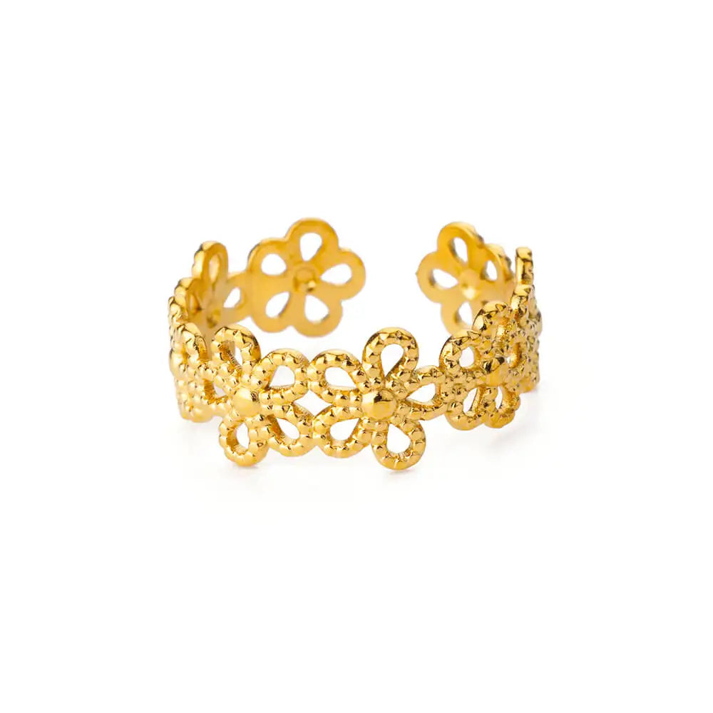 Schattige ringen – roestvrijstalen klassieke ring goudkleurig