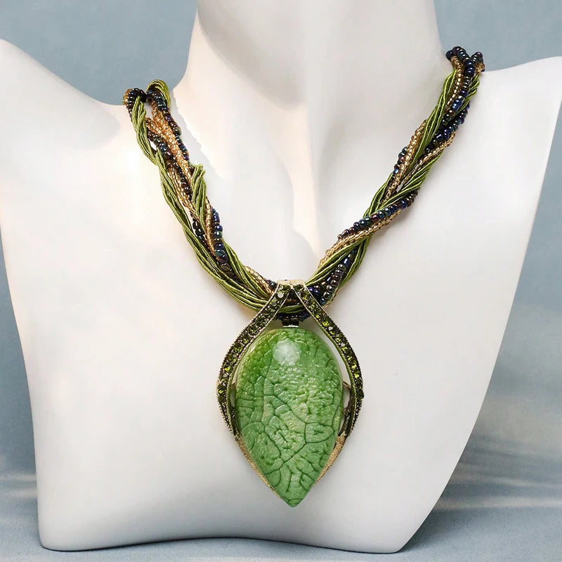 Bohemia etnische handgemaakte ketting – multilaags kralen choker