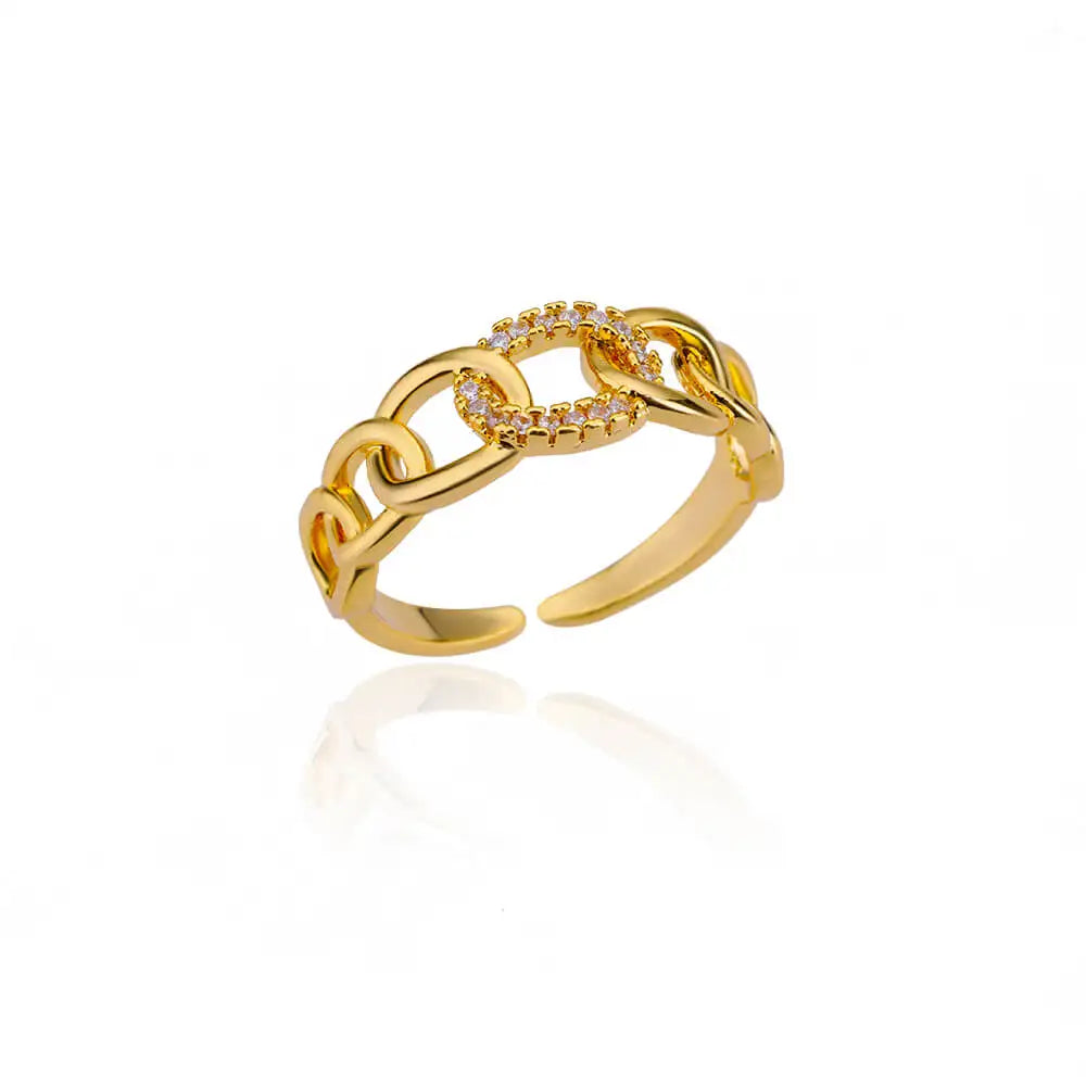 Belt chain ringen collectie – verstelbare roestvrijstalen statement ringen