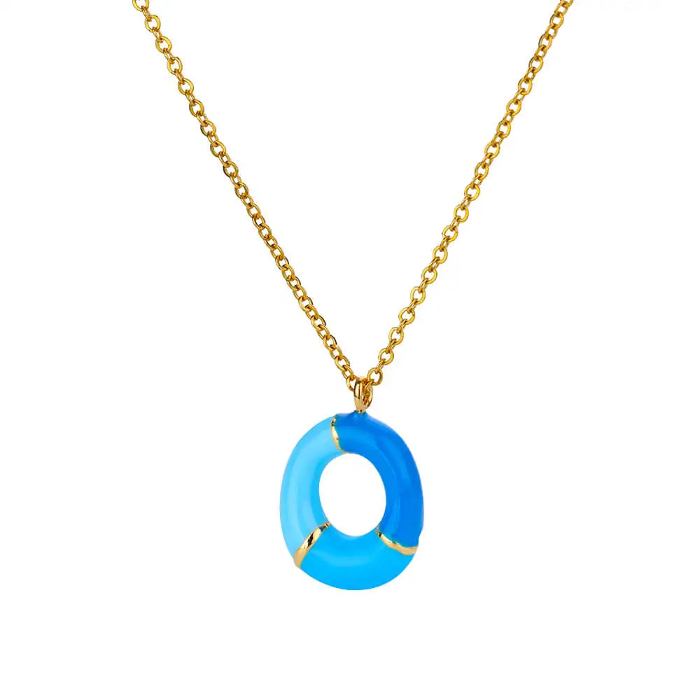Gekleurde initiaal ketting – roestvrijstalen letter hanger