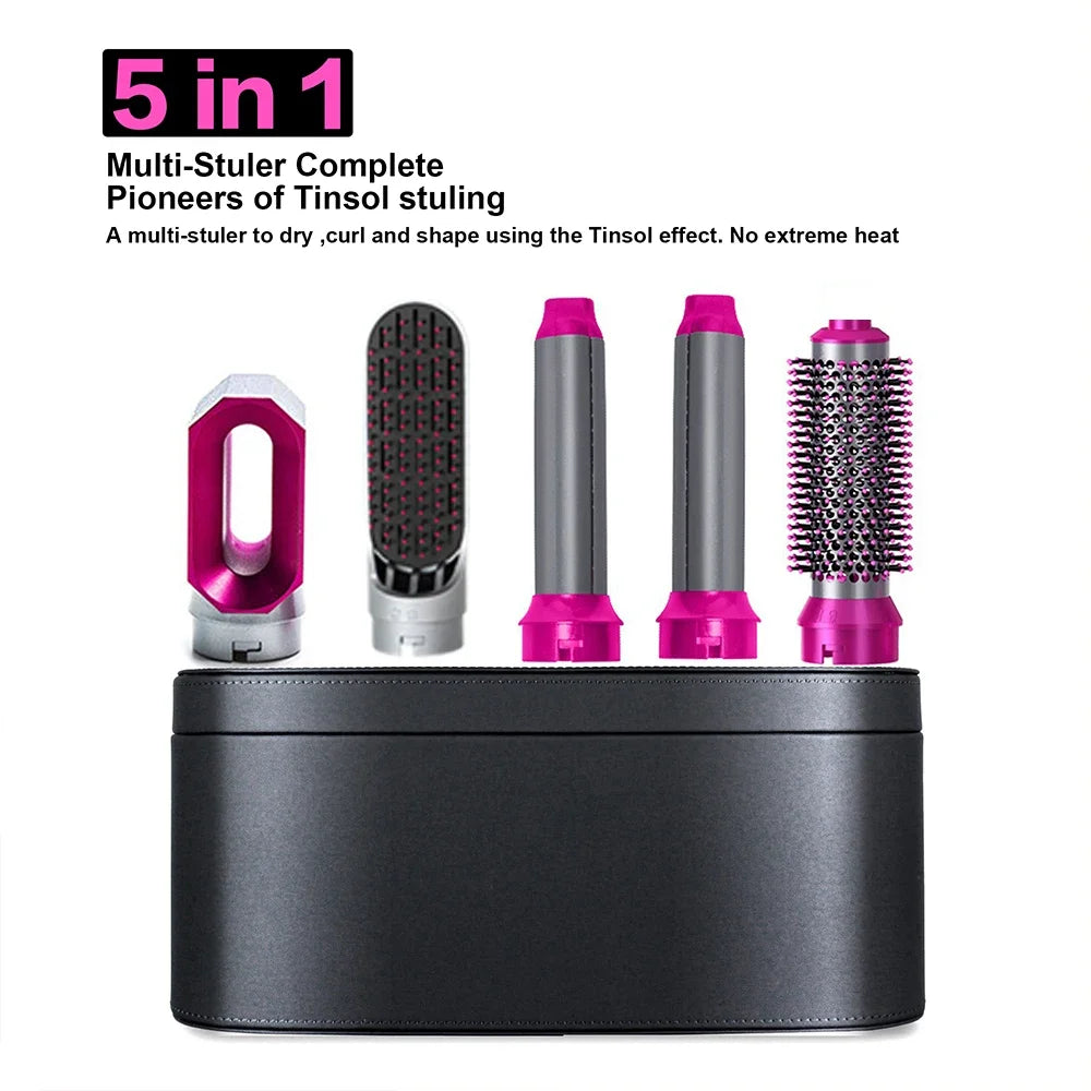 5-in-1 Multifunctionele Haardroger Styler – föhn, krultang, stijltang en borstel in één