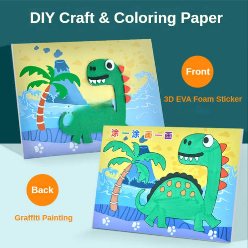 10-vellen 3d eva foam sticker set – creatieve knutselset voor kinderen