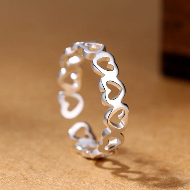 Sterling look hartvormige ring – romantische sieraad voor verloving en bruiloften