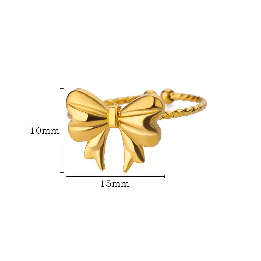 Schattige ringen – roestvrijstalen klassieke ring goudkleurig