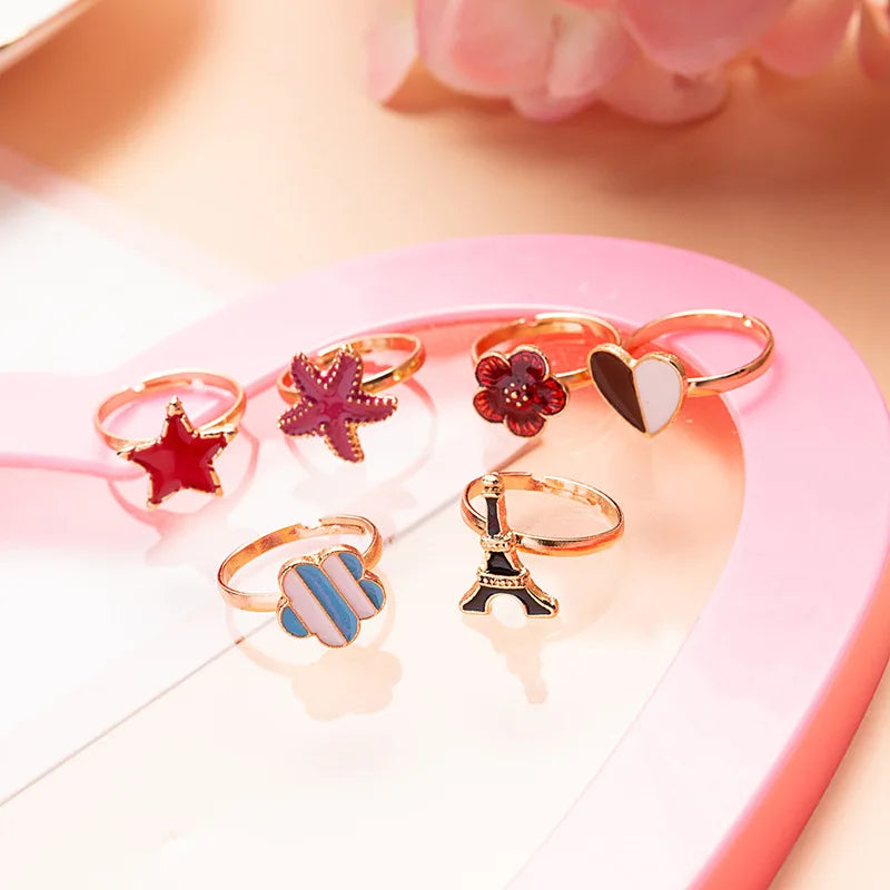 10-delige verstelbare kinder ringen set  – sieraden voor kinderen
