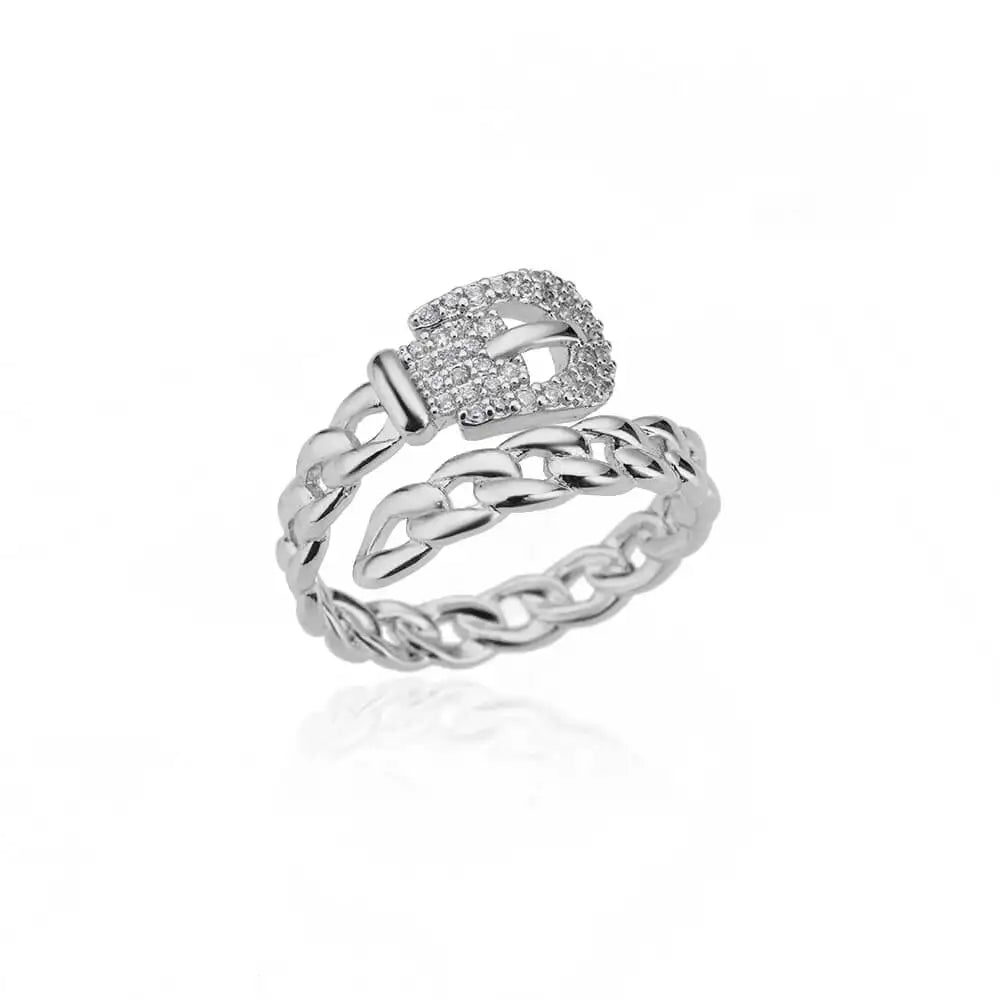 Belt chain ringen collectie – verstelbare roestvrijstalen statement ringen