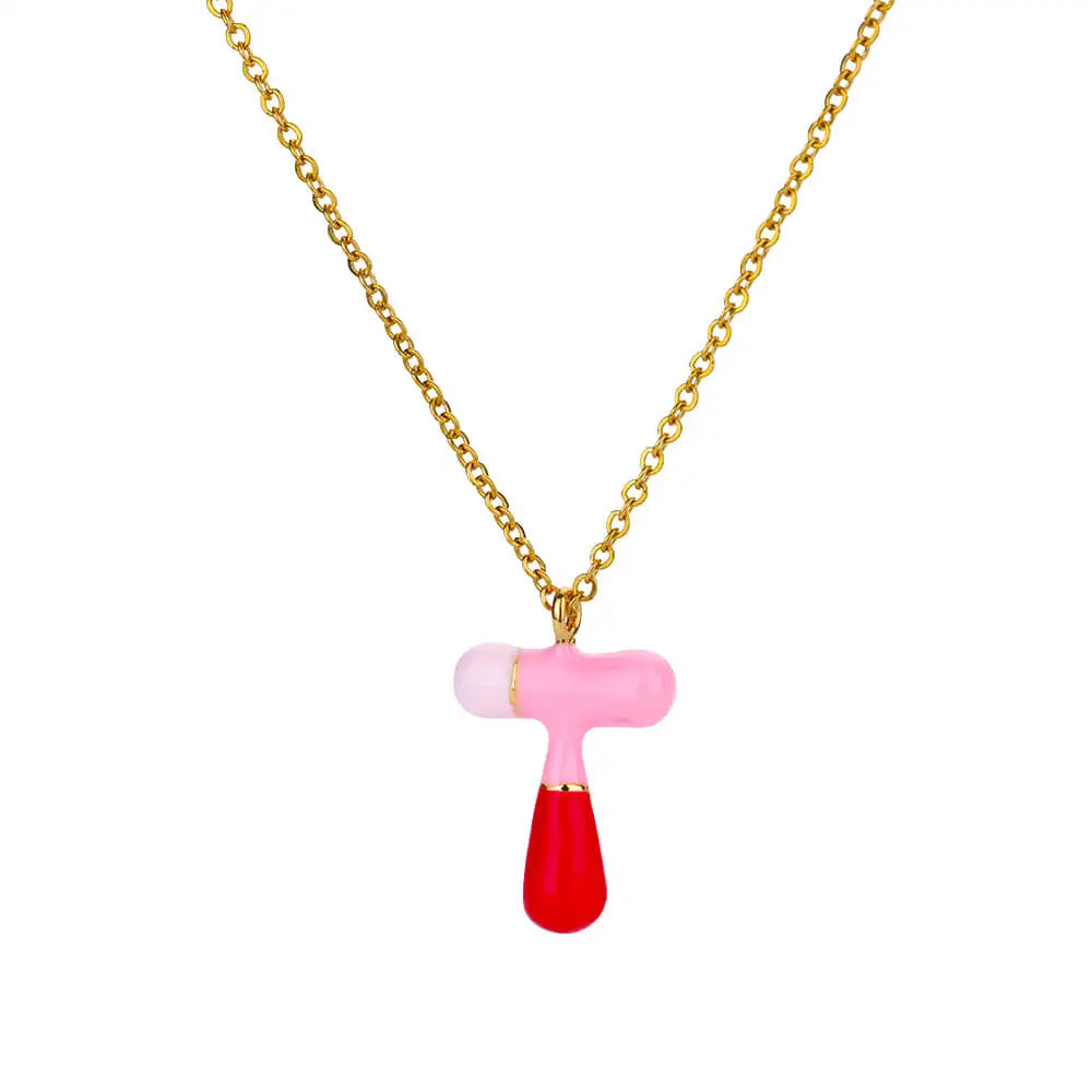 Gekleurde initiaal ketting – roestvrijstalen letter hanger