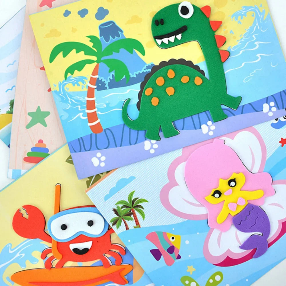 10-vellen 3d eva foam sticker set – creatieve knutselset voor kinderen