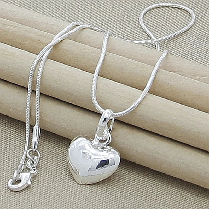 Sterling look hartketting – luxe modehalsketting met slangenketting