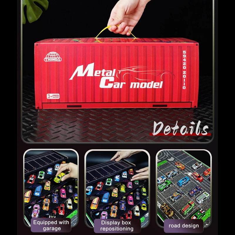 48-delige mini inertiale auto speelset – stad en bouw thema cadeauset voor kinderen