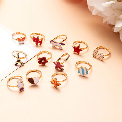 10-delige verstelbare kinder ringen set  – sieraden voor kinderen