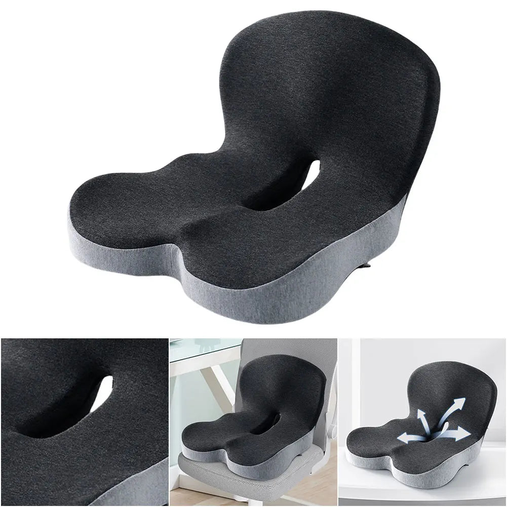 L-vormig Memory Foam Stoelkussen – Met Rugsteun voor Bureau en Auto