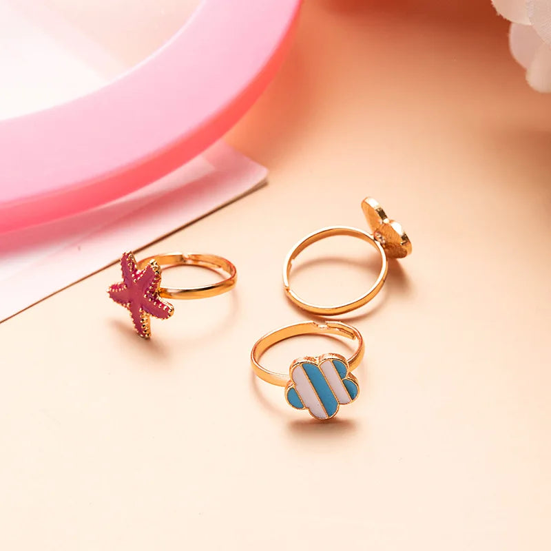 10-delige verstelbare kinder ringen set  – sieraden voor kinderen