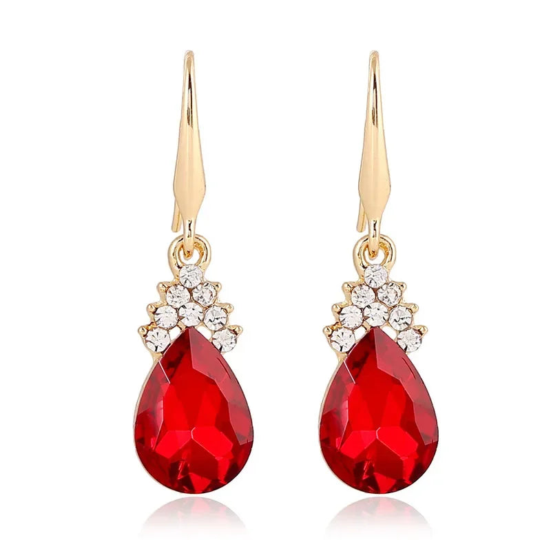 3-delige gouden sieraden set – sieraden met kristallen (zinklegering)