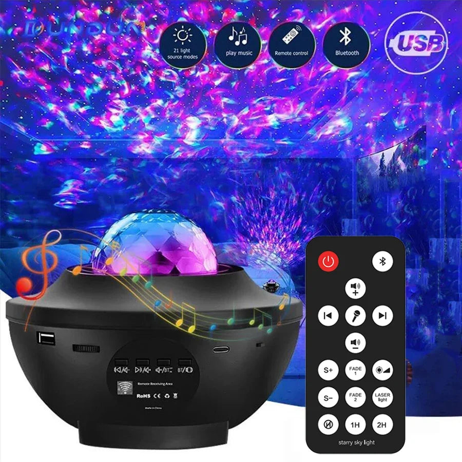 Led sterrenhemel projector – galaxy nachtlamp met bluetooth muziekspeler